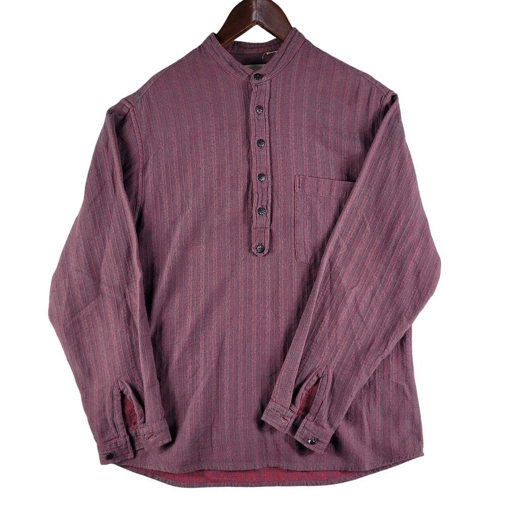 Wah Maker Frontier Clothing Shirt Men's M Burgundy Pullover Long Sleeve Western
